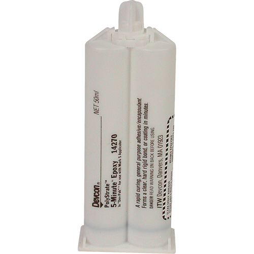 5-Minute Adhesive, 50 ml, Dual Cartridge, Two-Part, Clear Meunier Outillage Industriel