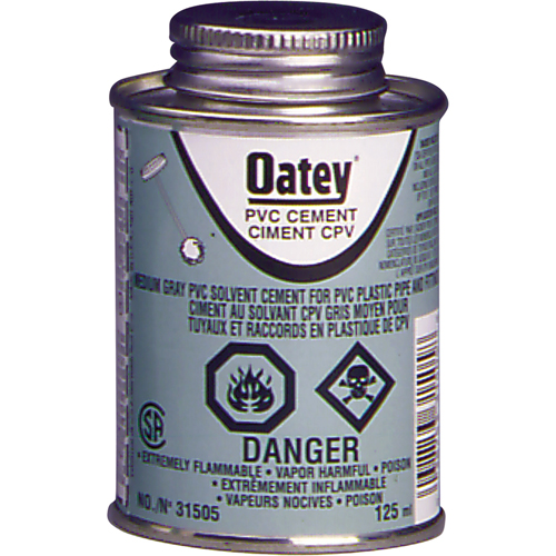 PVC Medium-Duty Cement, 473 ml, Brush-Top Can, Grey Meunier Outillage Industriel