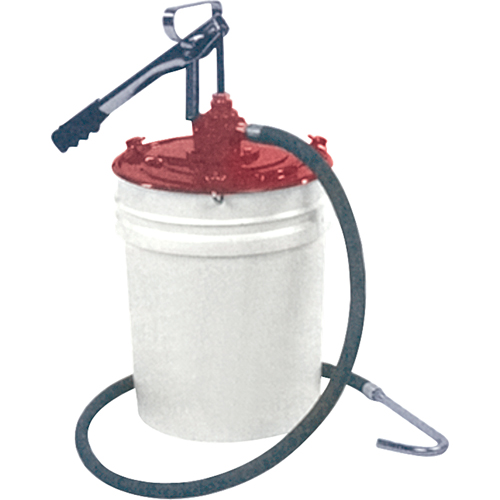 Pompes pour lubrification manuelle - Distributeurs doubles &agrave; levier, Zinc, 2,6 oz/course, Pour barils de 5 gal. Meunier Outillage Industriel