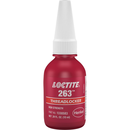 Threadlocker 263 Rapid Cure, Red, High, 10 ml, Bottle Meunier Outillage Industriel