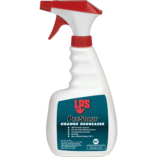 D&eacute;graissant orange PreSolve, Bouteille &agrave; g&acirc;chette Meunier Outillage Industriel