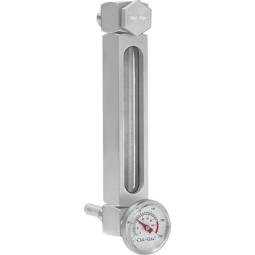 Aluminum Liquid Level Gauge, Threaded, 9" L, 205°F (96.11° C) Meunier Outillage Industriel