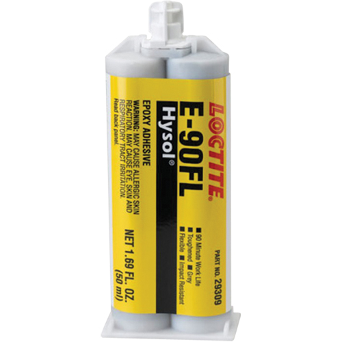 Hysol E-90FL Adhesive, 102 g, Dual Cartridge, Two-Part, Grey Meunier Outillage Industriel