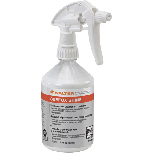 Nettoyant & protecteur pour acier inoxydable Surfox Shine, 500 ml, Bouteille &agrave; g&acirc;chette Meunier Outillage Industriel