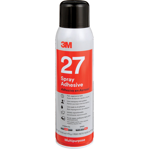 27 Multi-Purpose Spray Adhesive, Clear, Aerosol Can Meunier Outillage Industriel