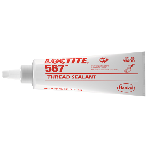 567 High Temperature Thread Sealant, Tube, 250 ml, -53.88° C - 204° C/-65° F - 400° F Meunier Outillage Industriel