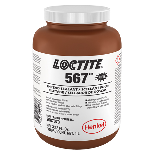 567 High Temperature Thread Sealant, Bottle, 1 L, -53.88° C - 204° C/-65° F - 400° F Meunier Outillage Industriel