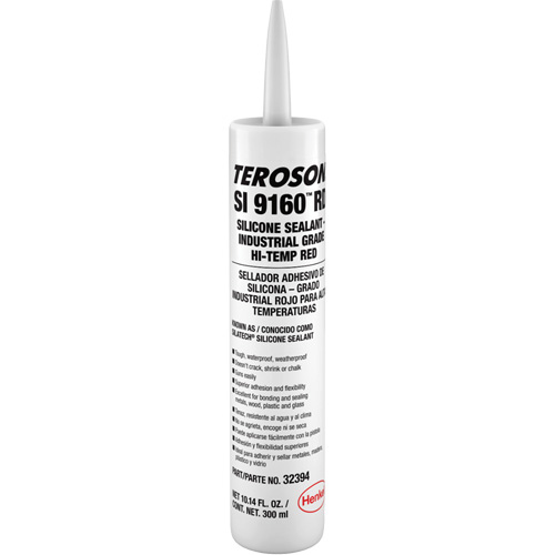 Scellant &agrave; la silicone haute temp&eacute;rature Teroson SI 9160, Cartouche, Rouge Meunier Outillage Industriel