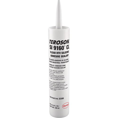 Scellant &agrave; la silicone Teroson SI 9160, Cartouche, Transparent Meunier Outillage Industriel