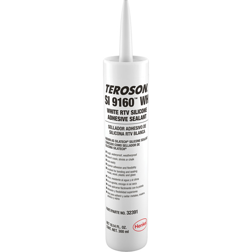 Scellant &agrave; la silicone Teroson SI 9160, Cartouche, Blanc Meunier Outillage Industriel