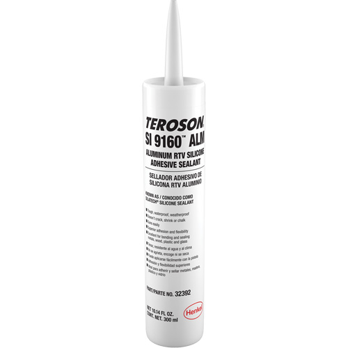 Teroson&reg; SI 9160 Silicone Sealant, Cartridge, Aluminum Meunier Outillage Industriel