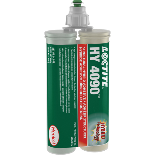 Adh&eacute;sif hybride pour r&eacute;parations structurales HY 4090, Deux composants, Cartouche double, 400 g, Blanc cass&eacute; Meunier Outillage Industriel