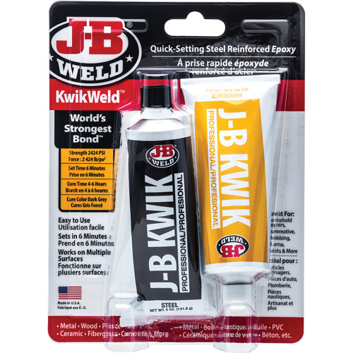 Colle &eacute;poxyde KwikWeld, Deux composants, Tube, 10 oz, Gris Meunier Outillage Industriel
