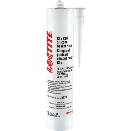 Scellant au silicone haute temp&eacute;rature RTV 596, Cartouche, Rouge Meunier Outillage Industriel