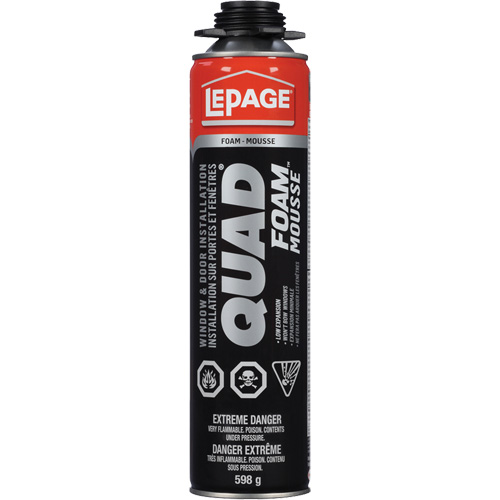 Quad&reg; Foam Window & Door Installation Foam, Aerosol Can, Tan Meunier Outillage Industriel