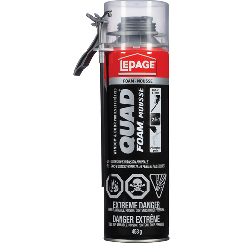 Quad&reg; Foam Window & Door Installation Foam, Aerosol Can, Tan Meunier Outillage Industriel