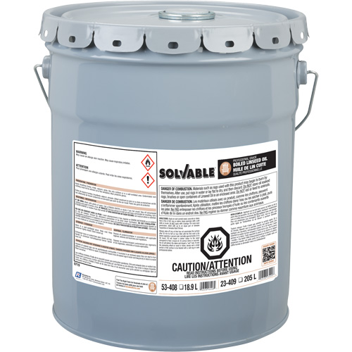 Huile de lin bouillie, Seau, 18,9 L Volume net Meunier Outillage Industriel