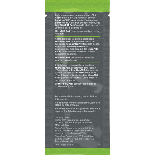 Agent nettoyant antimicrobien MicroPro Pack, 0,5 oz, Pochette Meunier Outillage Industriel