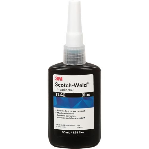 Adh&eacute;sif frein-filet TL42 Scotch-Weld, Bleu, Moyen, 50 ml, Bouteille Meunier Outillage Industriel