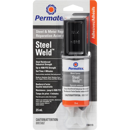 Steel Weld Epoxy, 25 ml, Syringe, Two-Part, Grey Meunier Outillage Industriel