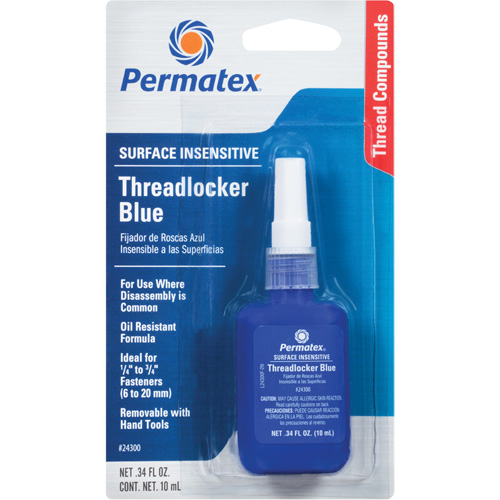 Surface Insensitive Threadlocker, Blue, High, 10 ml, Bottle Meunier Outillage Industriel