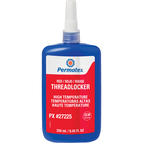 High Temperature Threadlocker, Red, High, 250 ml, Bottle Meunier Outillage Industriel