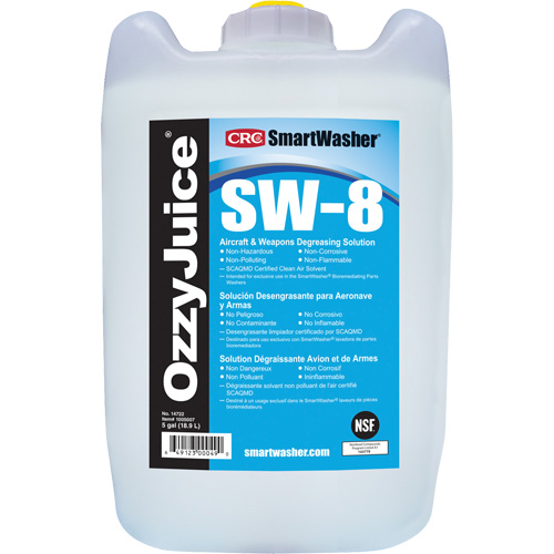 SmartWasher&reg; Ozzyjuice&reg; SW-8 Aircraft & Weapons Degreasing Solution, Jug Meunier Outillage Industriel
