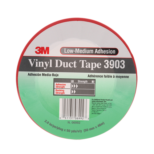3903 Vinyl Duct Tape, 48 mm (2") W x 46 m (151') L, 6.5 mils, Red Meunier Outillage Industriel