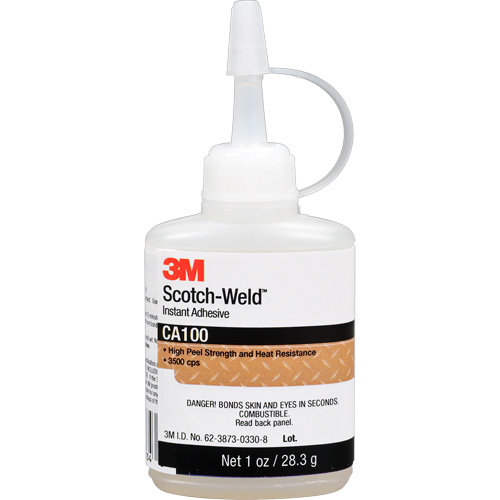 Scotch-Weld Instant Adhesive CA100, Off-White, Bottle, 1 oz. Meunier Outillage Industriel