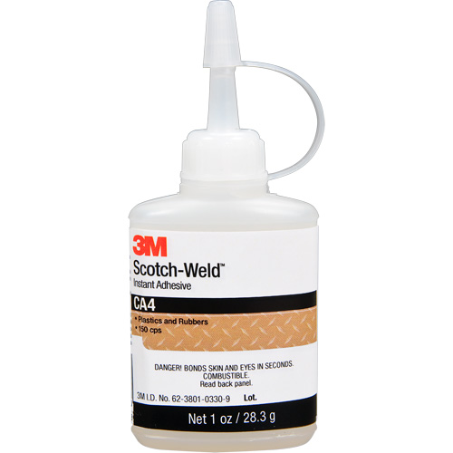 Scotch-Weld Instant Adhesive CA4, Clear, Bottle, 1 oz. Meunier Outillage Industriel
