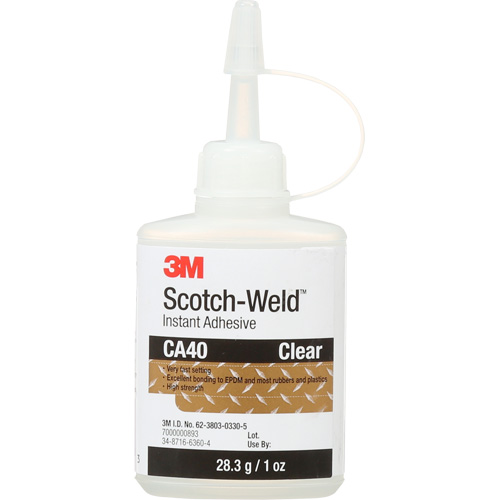 Instant Adhesive, 1 oz., Bottle, Yellow Meunier Outillage Industriel