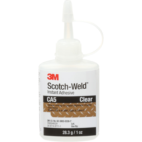 Scotch-Weld Instant Adhesive CA5, Clear, Bottle, 1 oz. Meunier Outillage Industriel
