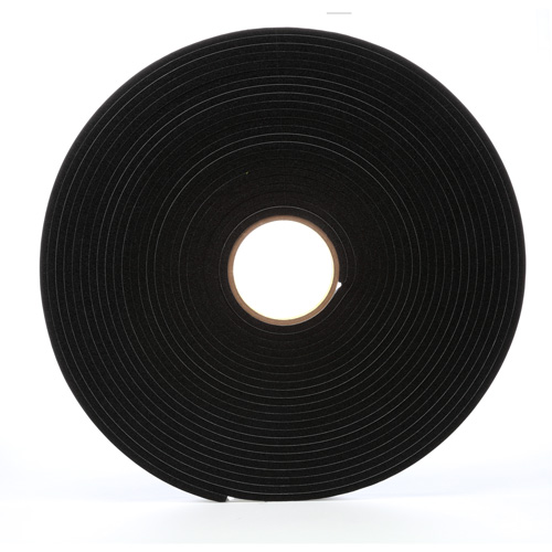 Ruban de mousse en vinyle 4504, 19 mm (3/4") la x 16,5 m (54') lo, 250 mils, Noir Meunier Outillage Industriel