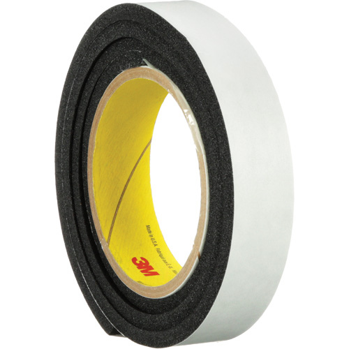 4714 Vinyl Foam Tape, 25.4 mm (1") W x 16.5 m (54') L, 250 mils, Black Meunier Outillage Industriel