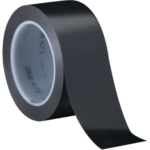 471 Vinyl Tape, 12 mm (1/2") W x 32.9 m (108') L, 5.3 mils, Black Meunier Outillage Industriel