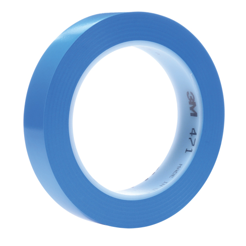 Ruban en vinyle 471, 19 mm (3/4") la x 32,9 m (108') lo, 5,3 mils, Bleu Meunier Outillage Industriel