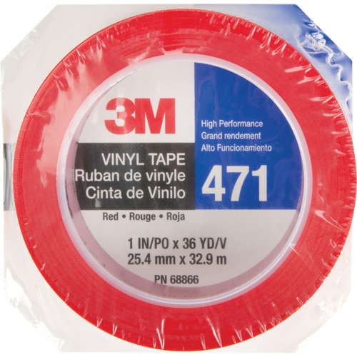 471 Vinyl Tape, 25.4 mm (1") W x 32.9 m (108') L, 5.3 mils, Red Meunier Outillage Industriel