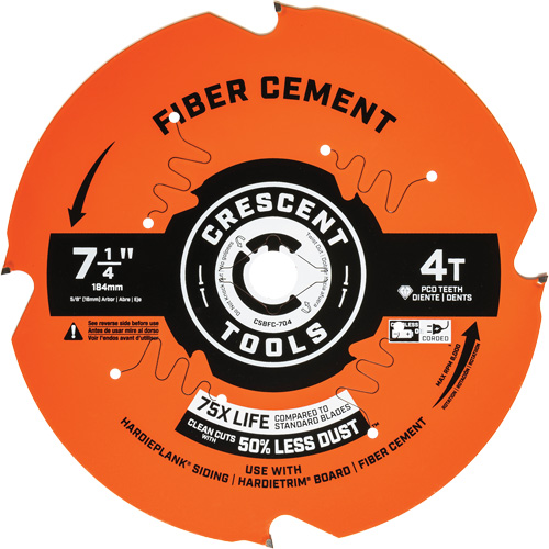 Circular Saw Blade, 7-1/4", 4 Teeth, Cement Use Meunier Outillage Industriel