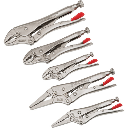 5-Piece Curved & Long Nose Locking Plier Set, 14-1/2" L Meunier Outillage Industriel