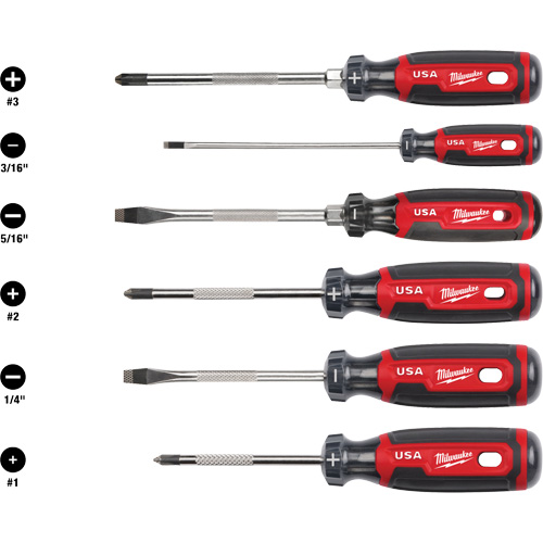 Cushion Grip Screwdriver Set, 6 Pcs. Meunier Outillage Industriel