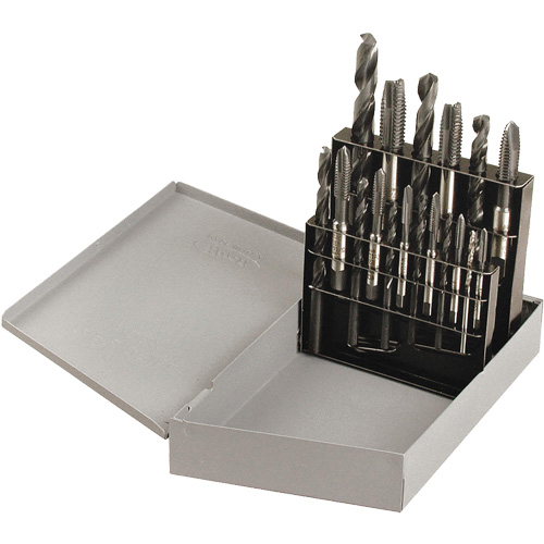 Jeu de tarauds &agrave; main Drill & Plug, 18 morceaux Meunier Outillage Industriel