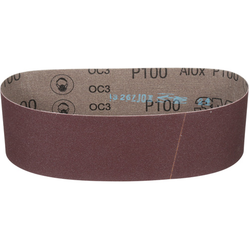 Cloth Belt 241D, 3" W X 24" L, Aluminum Oxide, P100 Grit Meunier Outillage Industriel
