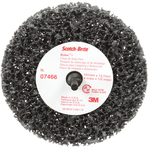 Disque de nettoyage et de d&eacute;capage Clean and Strip Roloc Scotch-Brite, 4" dia., Grain Extra grossier, Carbure de silicium Meunier Outillage Industriel