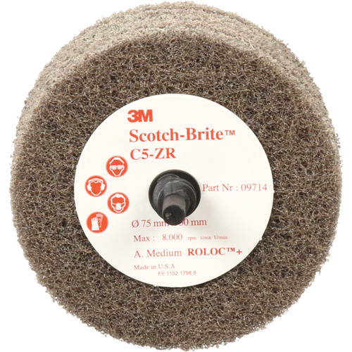 Disque de tronçonnage et de polissage Scotch-Brite, 75 mm x 30 mm, Arbre de 20 mm, Oxyde d'aluminium, 7500 Tr/min Meunier Outillage Industriel
