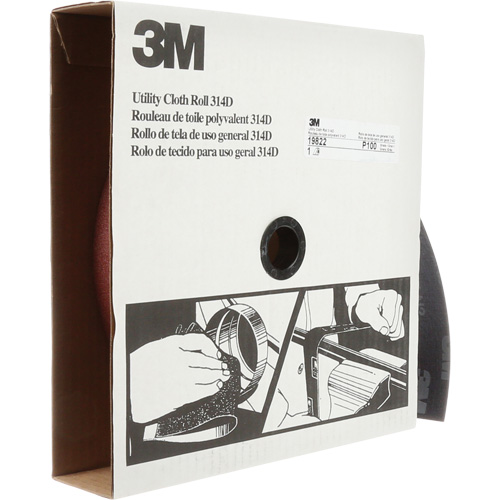 Rouleau de toile abrasive utilitaire 314D, 2" la x 150' lo, Grain 100J Meunier Outillage Industriel
