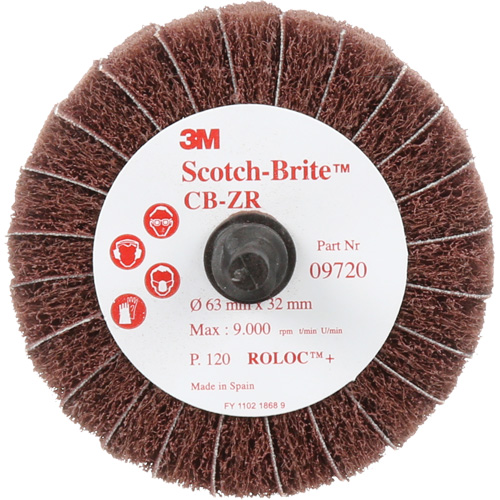 Disque combin&eacute; Scotch-Brite, 2-1/2" dia., Grain 120, Oxyde d'aluminium Meunier Outillage Industriel