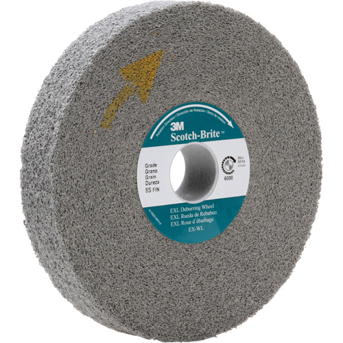 Meule d'&eacute;barbage EXL Scotch-Brite, 8" x 1", Arbre de 3" Meunier Outillage Industriel