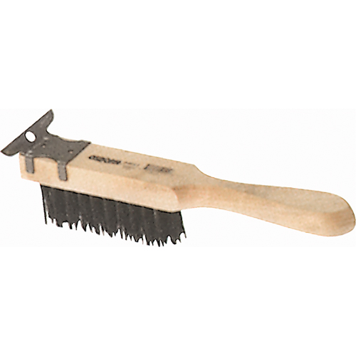 Straight Handle Scratch Brushes With Scraper, Steel, 4 x 11 Wire Rows, 11-3/8" Long Meunier Outillage Industriel