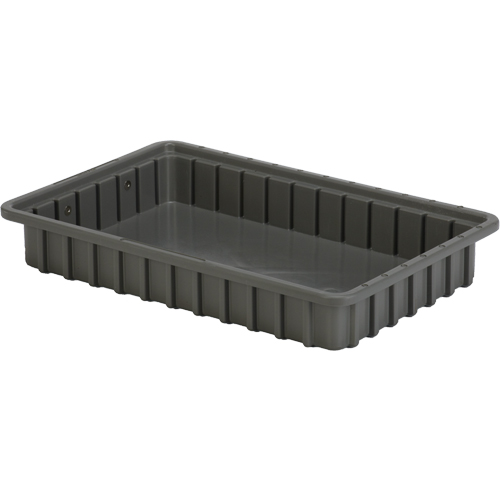 Divider Box&reg; Containers, Polyethylene, 16.5" W x 10.9" D x 2.5" H, Grey Meunier Outillage Industriel