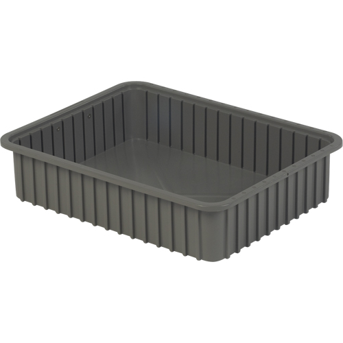 Divider Box&reg; Containers, Polyethylene, 22.4" W x 17.4" D x 5" H, Grey Meunier Outillage Industriel